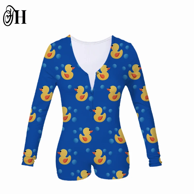 Wholesale Custom Butt Flap Onesie Long Sleeve Sexy Rompers Adult Onesie Pajamas Woman Christmas 9567