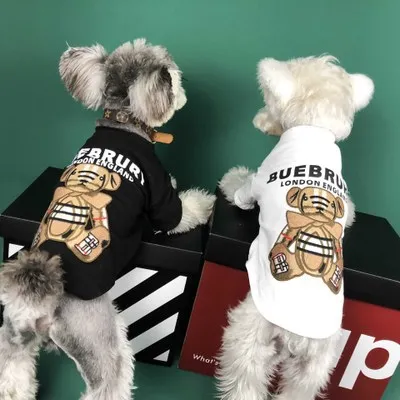 

Fashion Designers Hot Short Sleeve Pet Jumpers Casual Teddy T-shirt Bear Dog Warm Coats Luxury Clothes For Small Animal, Customized color