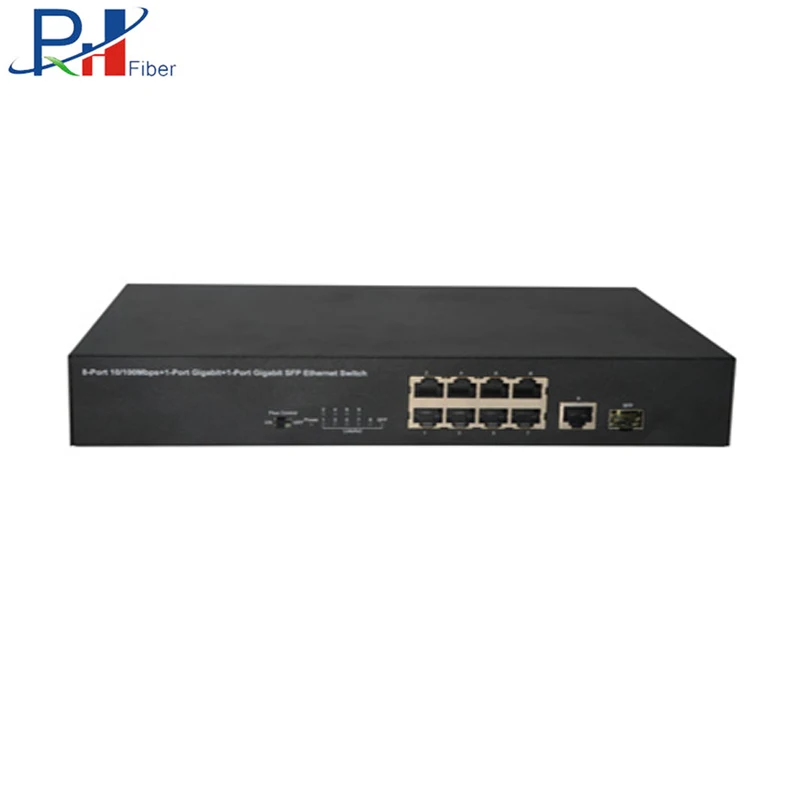 
8 Port 10/100Mbps 1 Port Gigabit 1 Port SFP Unmanaged Ethernet Switches 