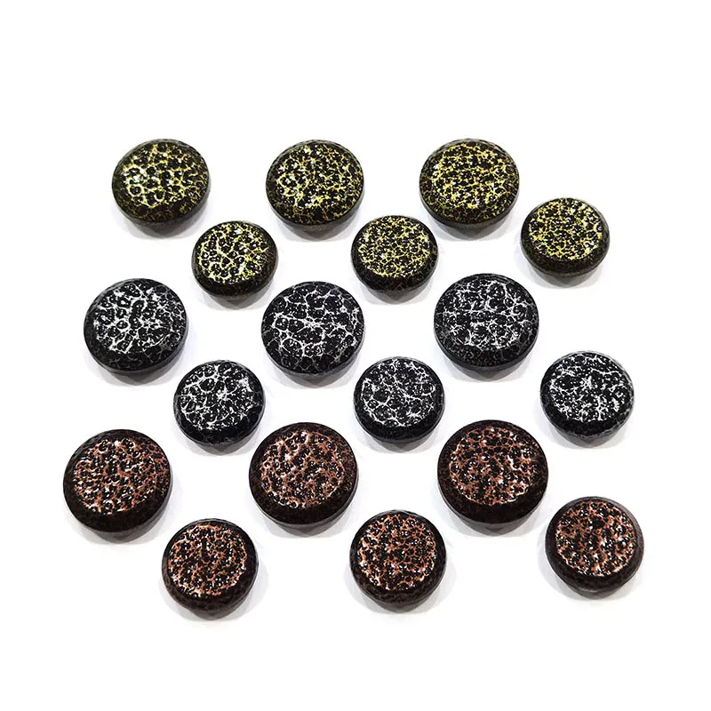 

2022 New Design Four Parts Custom Brass Zinc Alloy Snap Button Electroplating Burst Color Retro Press Snap Button, Black