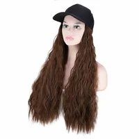 

Synthetic Long Curly Wavy Corn Wave Hairpiece Hat With Hair Attached Baseball Cap With Hair Synthetic Curly Hats Hair Wig