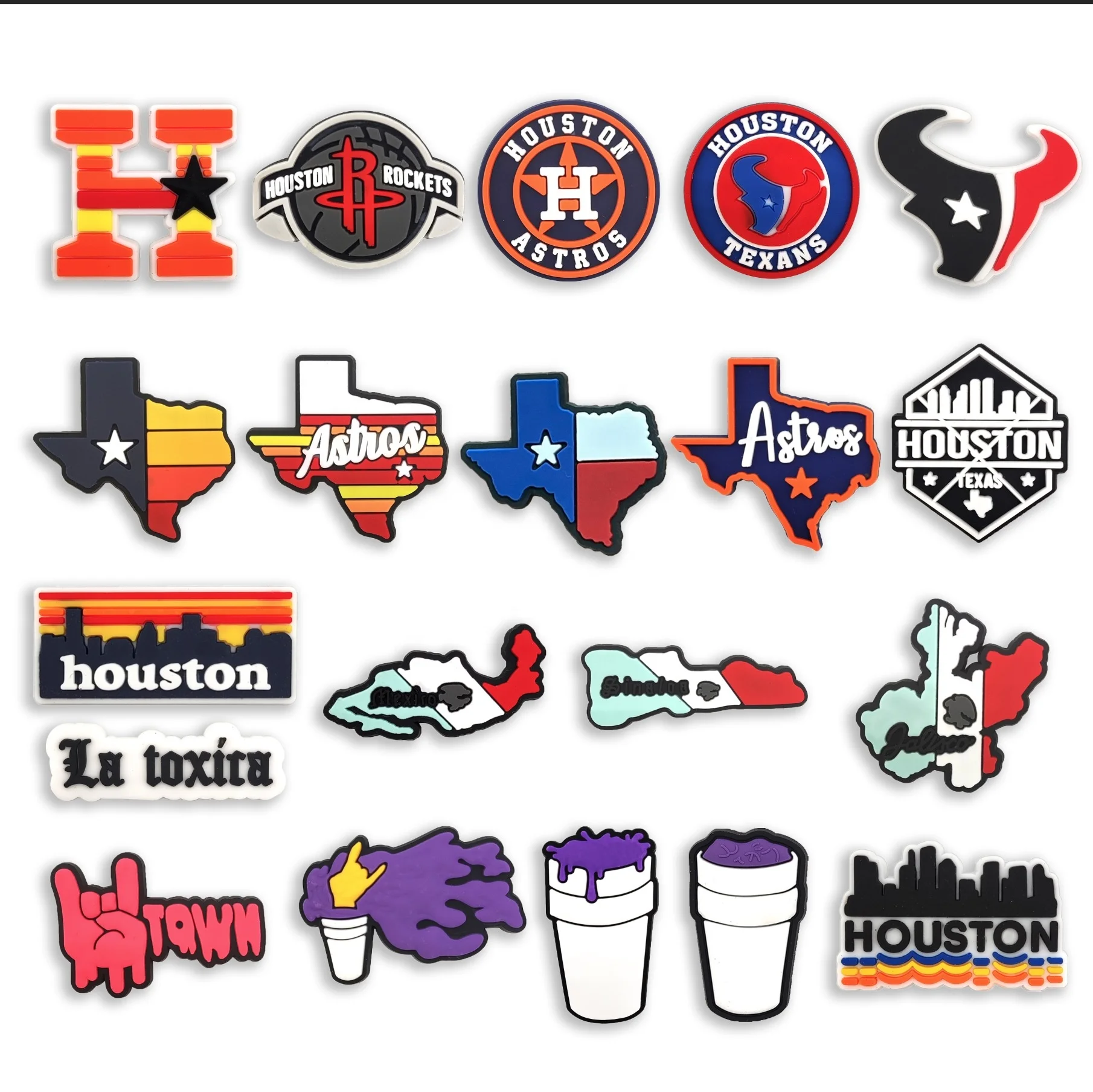 

2022 Astros Soft PVC shoe charms TEXAS Cartoon Clog Shoe Charm for gift clog charm Houston, Picture