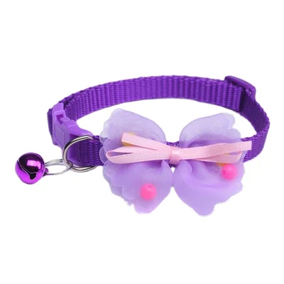 

Bow collar pet bell cat dog collar pet jewelry source manufacturer cat collar, Red/yellow/pink/blue/purple