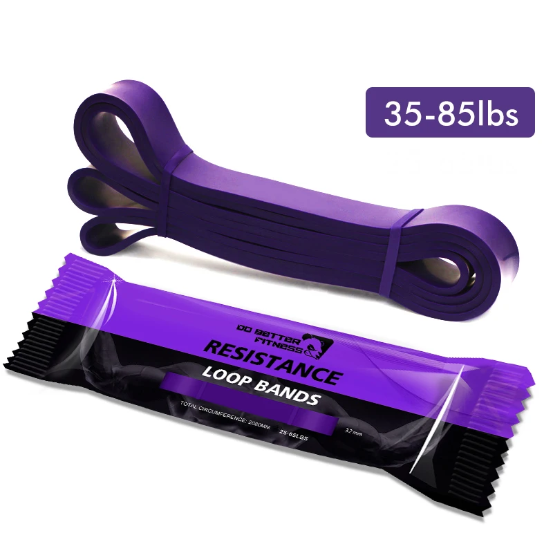 

Pull Up Assist Band Strength Power Exercise TPE Stretch Resistance Bands 2080*4.5*32mm, Purple