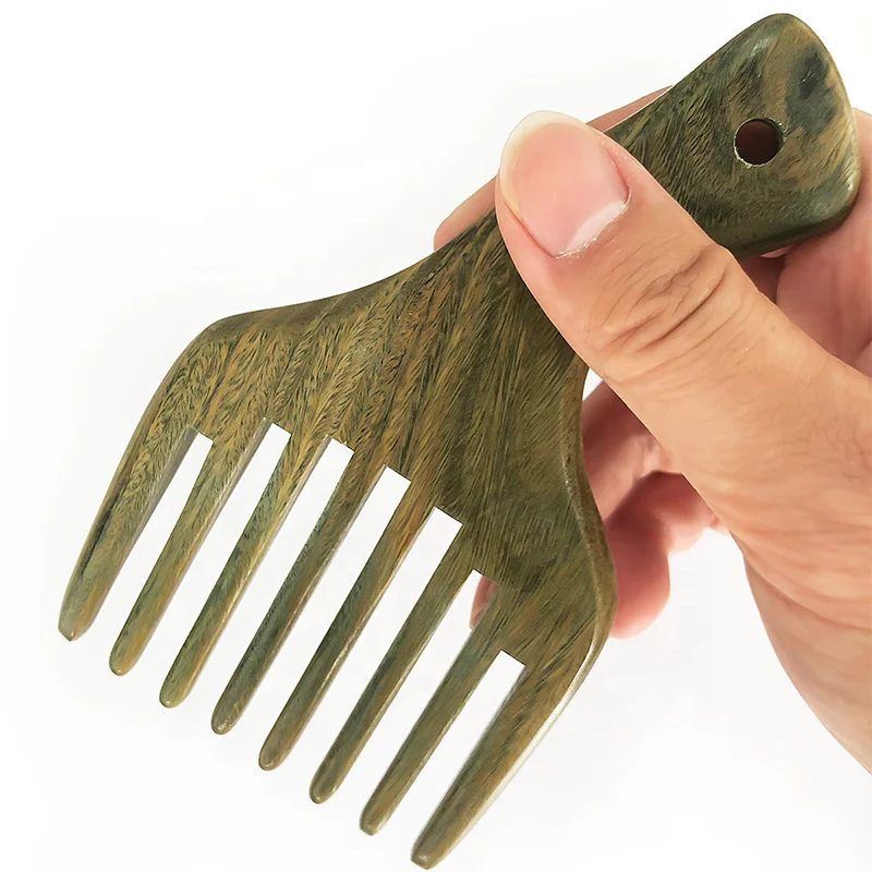 

Eco friendly Wooden Afro Pick Lift Wig Detangler Hair Man Styling Comb