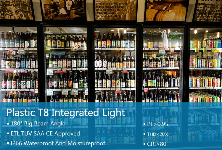 Ip66 1200mm 18w 12v Flicker Free Waterproof T8 Integrated Freezer