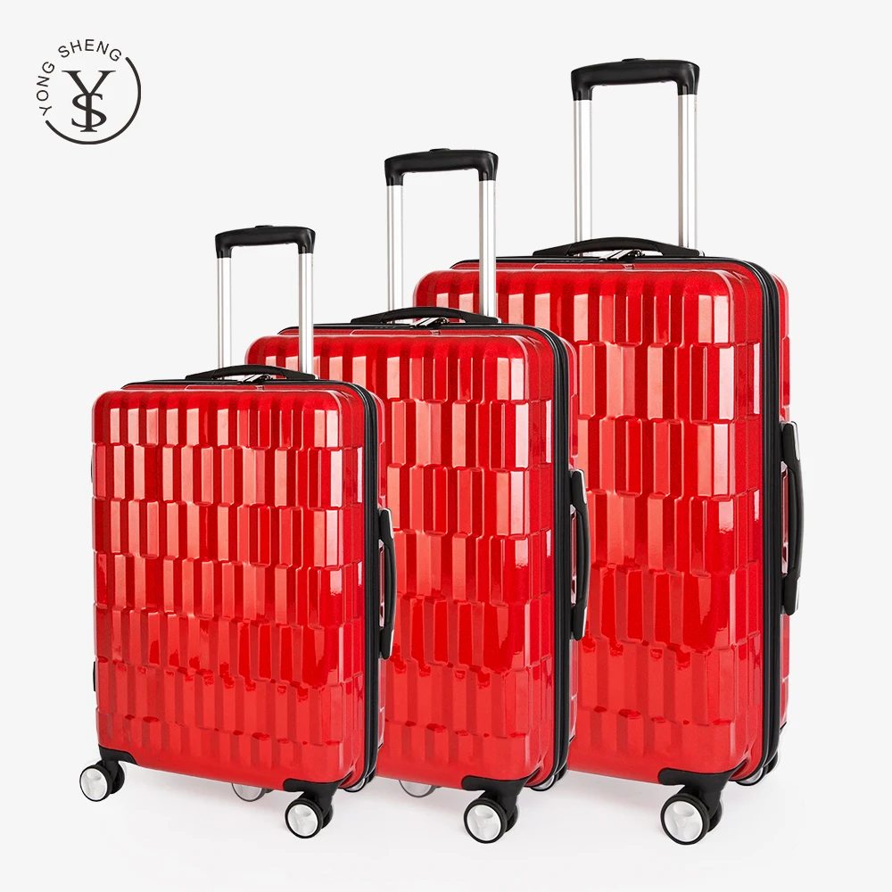 

Wholesale mala de viagem custom design luggage trolley bags quad koffer hot selling luggage sets on wheels, Red