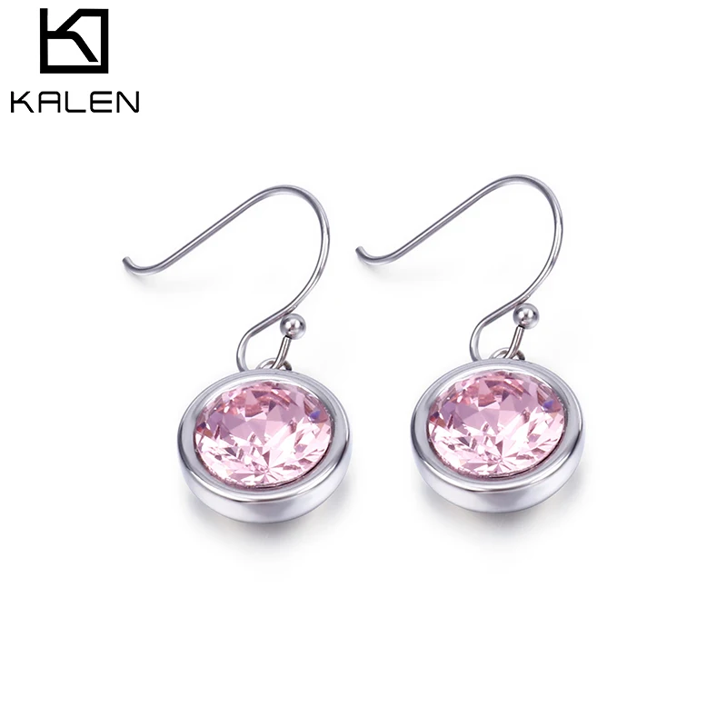 

Custom Fashion Dangle Earings Stainless Steel Hoop Earrings Zircon Earring, Silver/gold