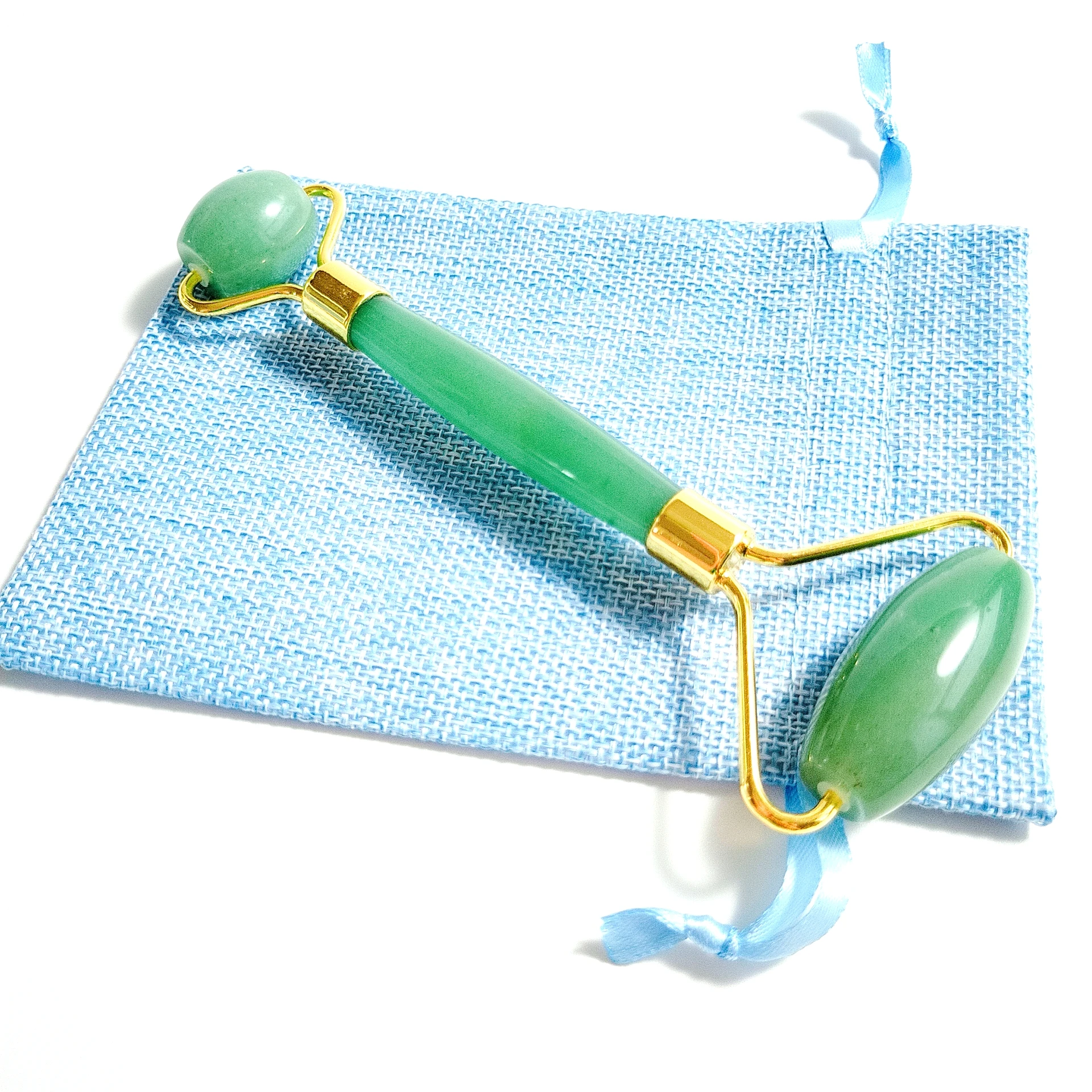 

Quartz Jade Roller & Gua Sha Green aventurine For Face Body Facial Therapy Massager Stone