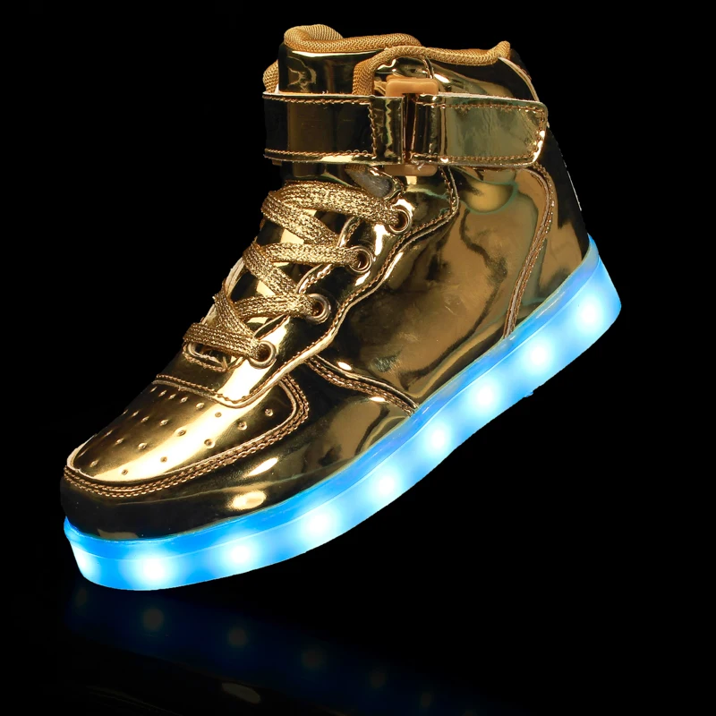 

Wholesale high cut USB light up led flashing lights shoes zapatos, Pink,blue,golden