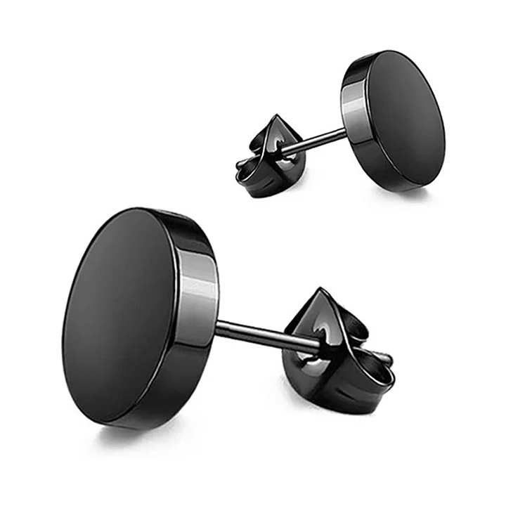 Fashion Black Round Earrings Ear Studs for Unisex