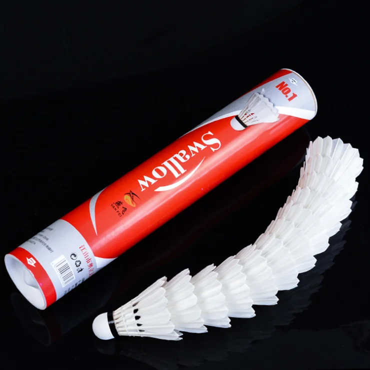 

Wholesale customized high quality training competition level duck feather badminton shuttlecock, White
