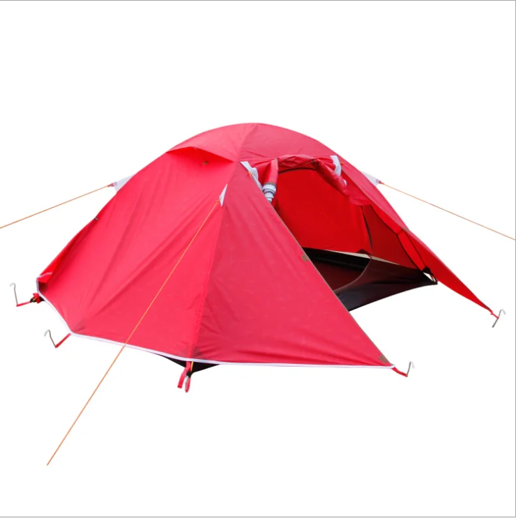

2 Person Waterproof Portable Double Door Double Layers Aluminium Pole Snowproof Camping Tent For Outdoor Hiking, Customized color