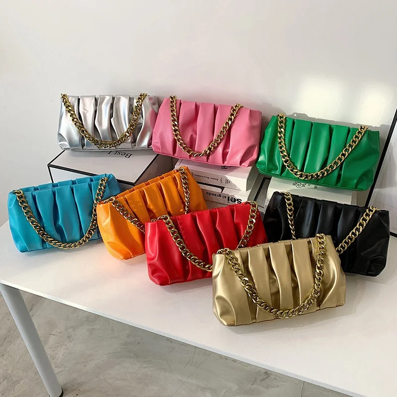 

Fashion Spring Drop shipping Solid Color Small jelly Clutches Bags Women Handbag Thick Chain Shoulder Crossbody Handbags 2022