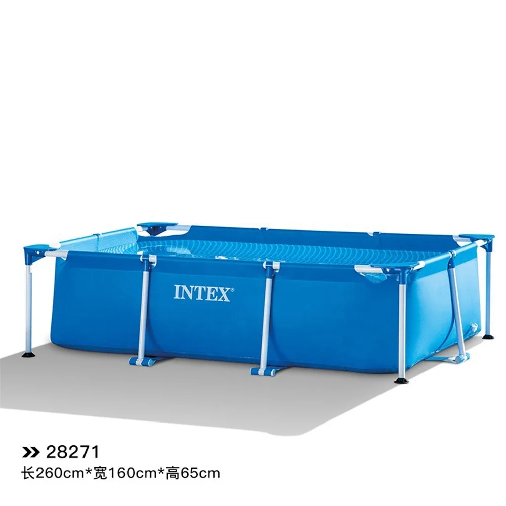 

2.6M rectangular frame set plastic swimming pool for kids, Blue