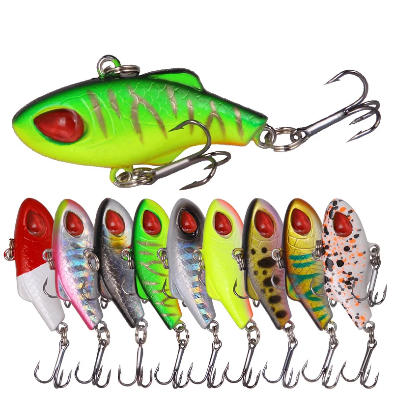 

New Product 3D Lure Eyes Fishing 5g Artificial Fishing Bait 35mm Vib Lure Plastic, 9 colors