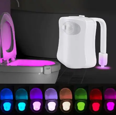 

8 Colors Change Motion Sensor Auto LED Toilet Night Light for Bathroom Toilet Bowl