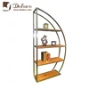 Semicircular Bespoke Retro Rough Pine and Cast Iron Frame Industrial Shelving Storage Rack Bookcase