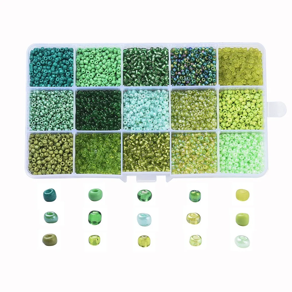 

New Green Series 2mm DIY Glass Seed Beads Kits for sale, Mixed