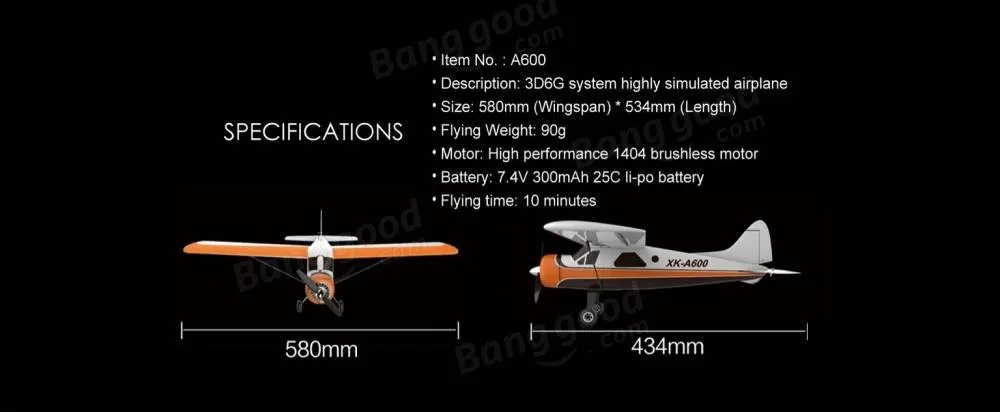 New WLtoys XK A600 RC Airplane Plane Model 5CH 3D6G System Brushless 1-2 Compatible RTF Model 2 Upgraded Airplane