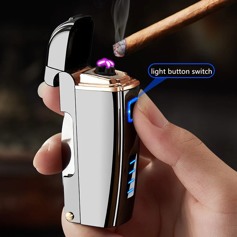 

High quality multifunction dual arc lighter electric rechargeable cigarette lighters with corkscrew, 8 colors