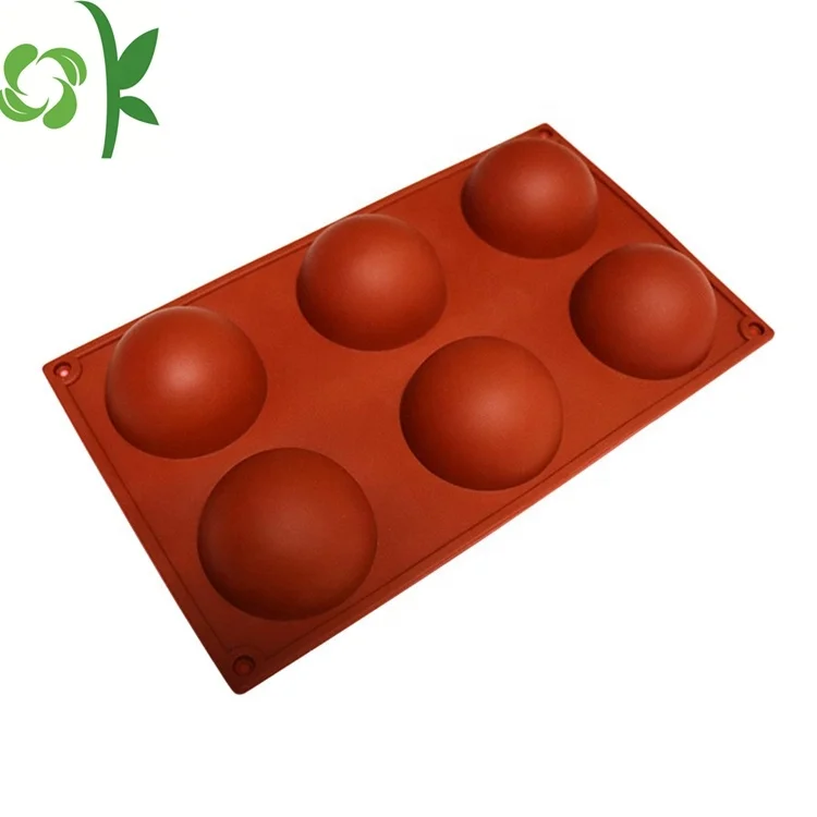 

OKSILICONE 3D Large 6 Cavity Semi Sphere Silicone Mold Food Grade Chocolate Cookie Rectangular Mousse Desert Biscuit DIY Mold, As picture shown/customized