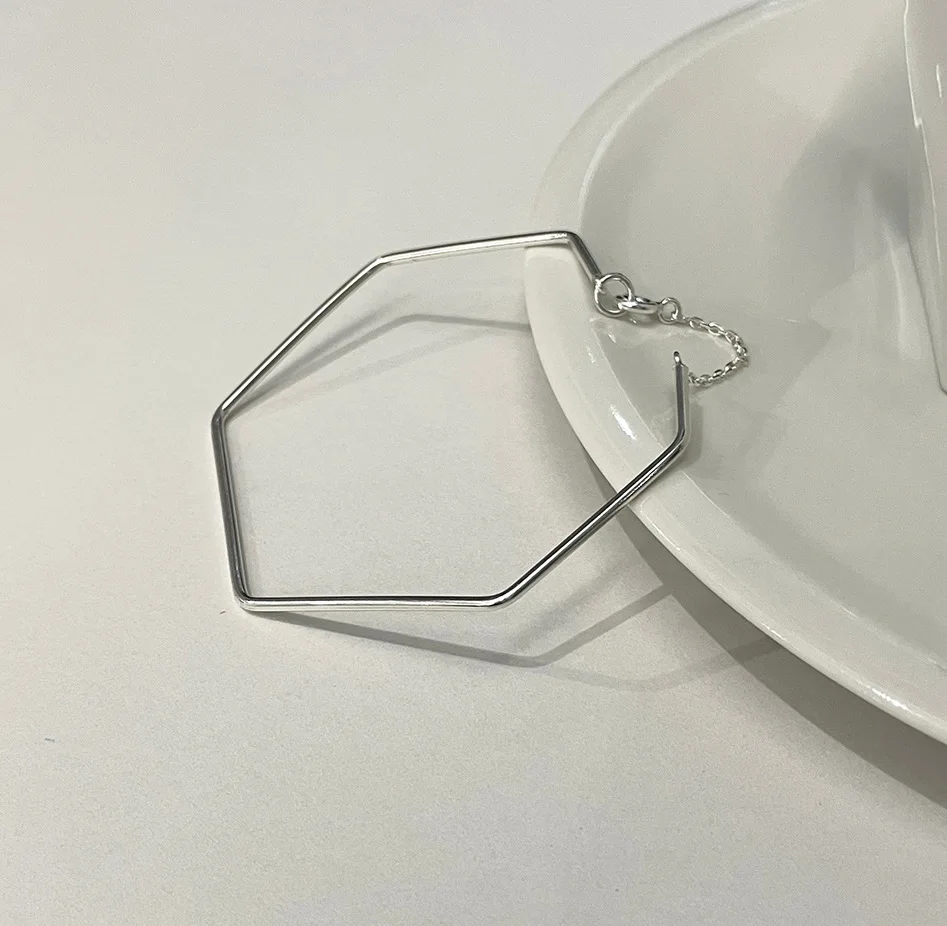 

VIANRLA minimalist bracelets 925 sterling silver simple geometric bracelet