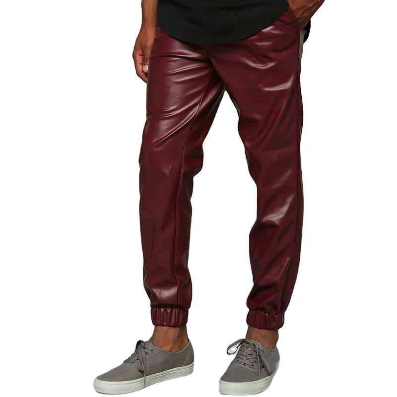 leather jogger pants mens