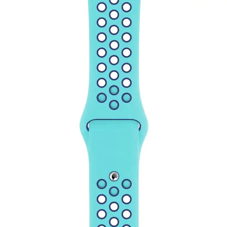 

Dual color Breathable Silicone Sport Bracelet Watch Band Replacement Wrist Rubber Strap for Apple i Watch 38 40 41 42 44 45 mm