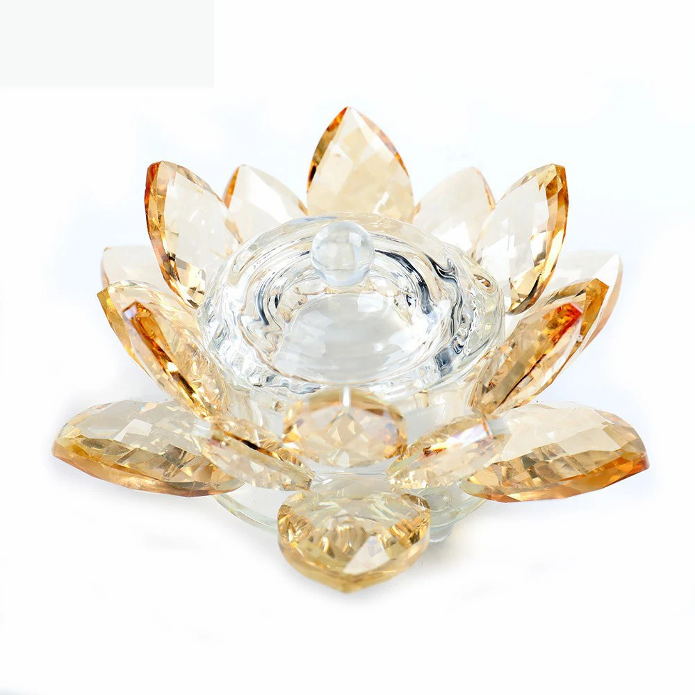 

Acrylic Lotus Glass Diamond Crystal Flower Nail Art Dappen Dish With Lid, Transparent
