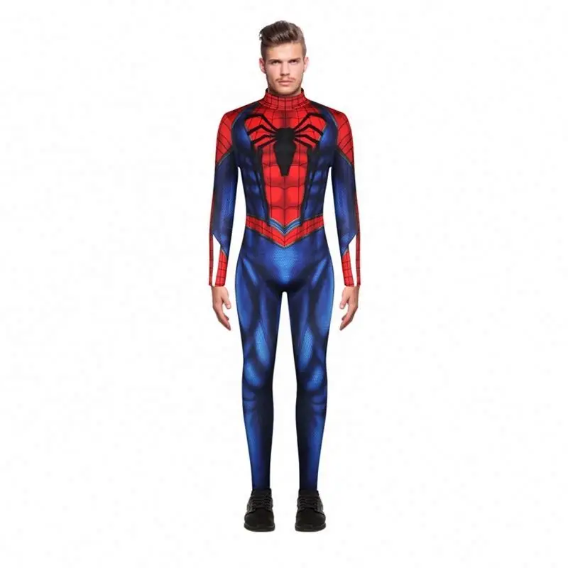 

Superhero Spiderman Jumpsuit Tights Cosplay Halloween costume, As shown