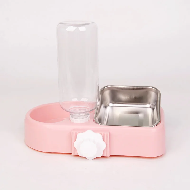 

Stainless Steel Cat Dog Double Food Bowl Pet Automatic Water Feeder