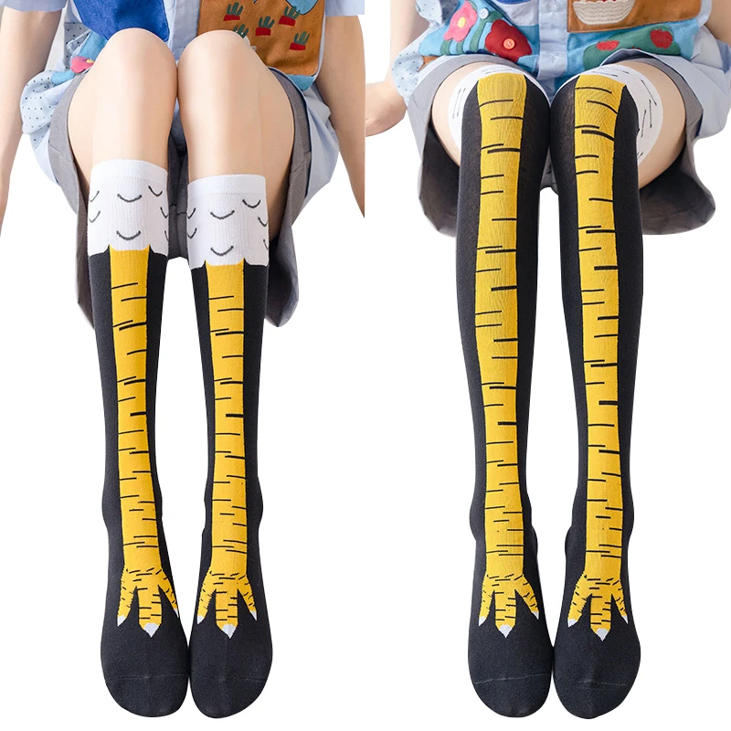 

Funny Turkey Leg Cartoon Paint Cosplay Custom Festival Thanksgiving Halloween Long Stocking Socks Women