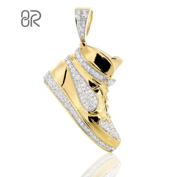 

Moissanite Pendant Custom Factory Wholesale Sneaker Gold Plating 925 Sterling Silver VVS Pendant