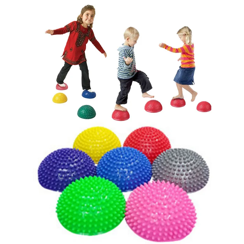 

Children's Balance Training Ball Semi-spherical Massage Mat Equipment Outdoor Fitness Yoga Sport Play Durian Ball Kids Toys