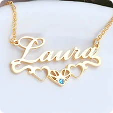 Name Heart Necklace Valentine's Day Gift, S925 Sterling Silver Hot Style JewelryP