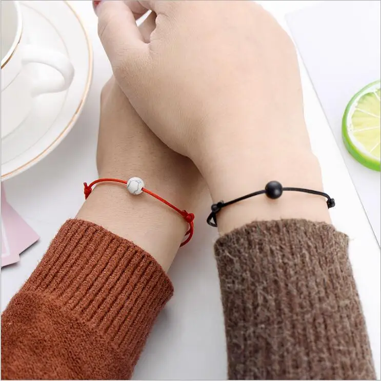 

2pcs/set Natural Stone Bead Bracelet colorful String Braiding Couple Bracelets for Men Women Wish Jewelry, Picture