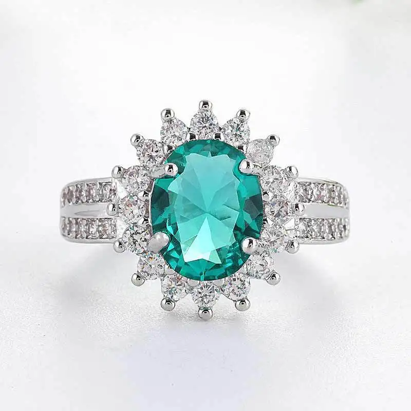 CAOSHI Luxury Dainty Female Rings for Women Wedding Rings Jewelry Gifts Green Zirconia Ring Women