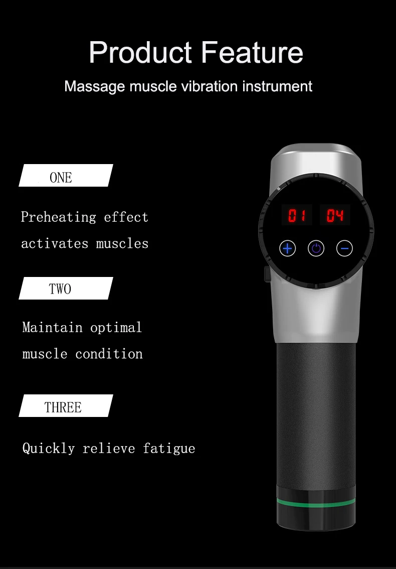 yige fast delivery handle 6 heads massage gun 2019 new design