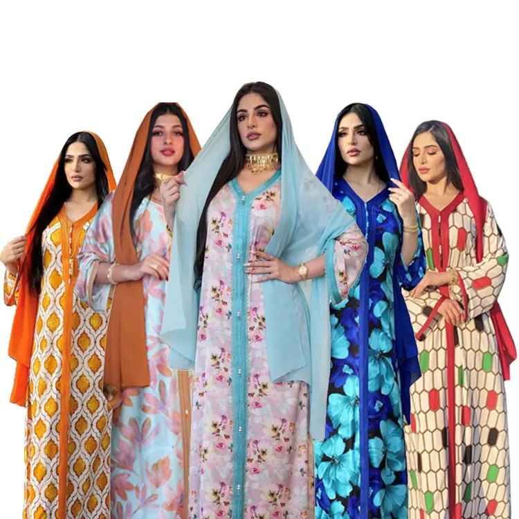 

GH S-2Xl New Jalabiya Multi Designs Plus Size Maxi Islamic Clothing Pattern Moroccan Kaftan Dress Women Abaya Muslim Dresses