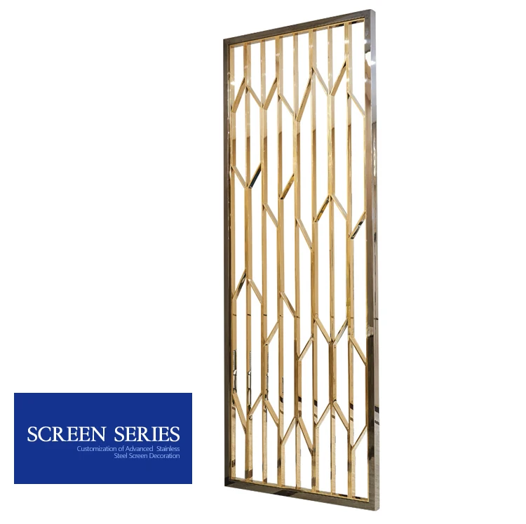 Custom Kitchen Home Living Furniture Designs Partition Panel Lattice Screen Metal Carved Stainless Steel Room Divider