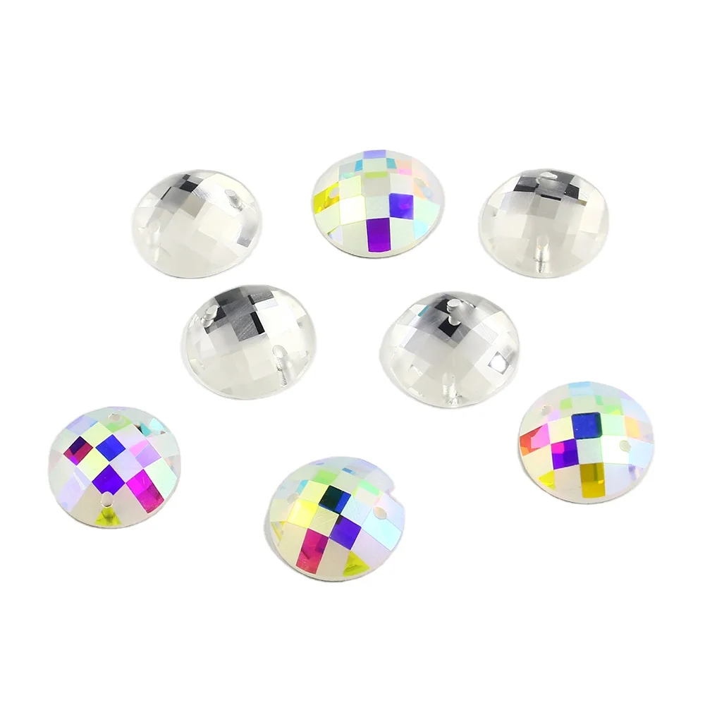 

Round Shape Colors Glass Beads Flat Back Glass Rhinestone For Garment Design