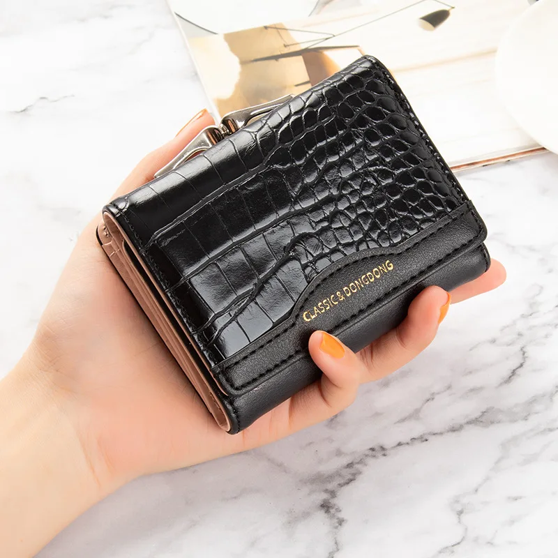 

Crocodile Pattern Mini Leather Ladies Wallet Coin Bag Purses Fashion Card Holder Women Purse, 6 colors