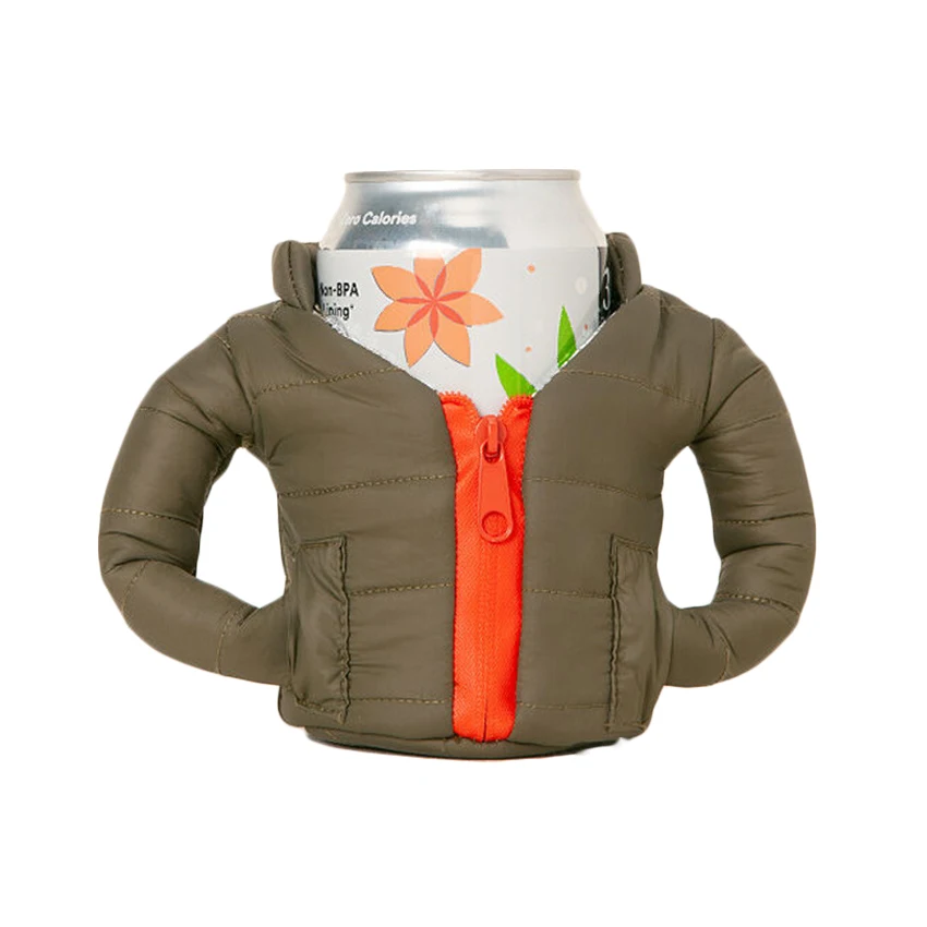 

Designer Can cooling jacket insulation puffed coat cover for beer can custom Wine bottle cover beer jacket with logo, Customizable