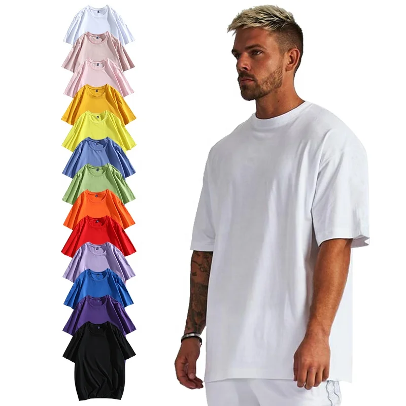 

200GSM High Quality 100% Cotton unisex Custom Heavyweight over size TShirt Mens vintage Blank T Shirt dress Oversized T-Shirts