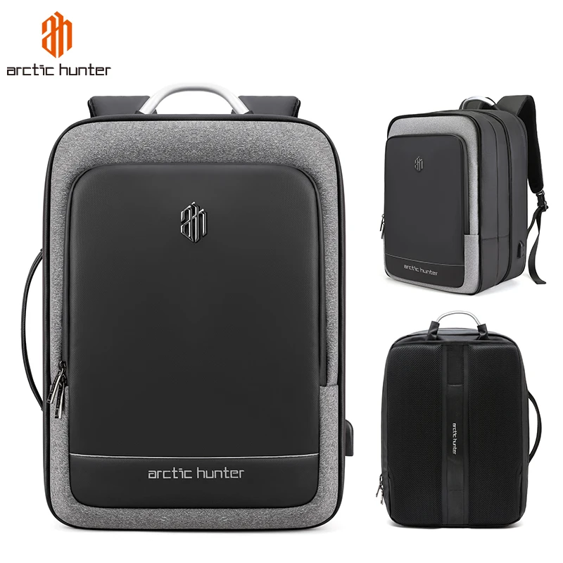 

Arctic Hunter Expandable Waterproof Travel Laptop Backpack 17 Inches Business Smart Laptop Backpacks Bag, Black/dk grey/lt grey