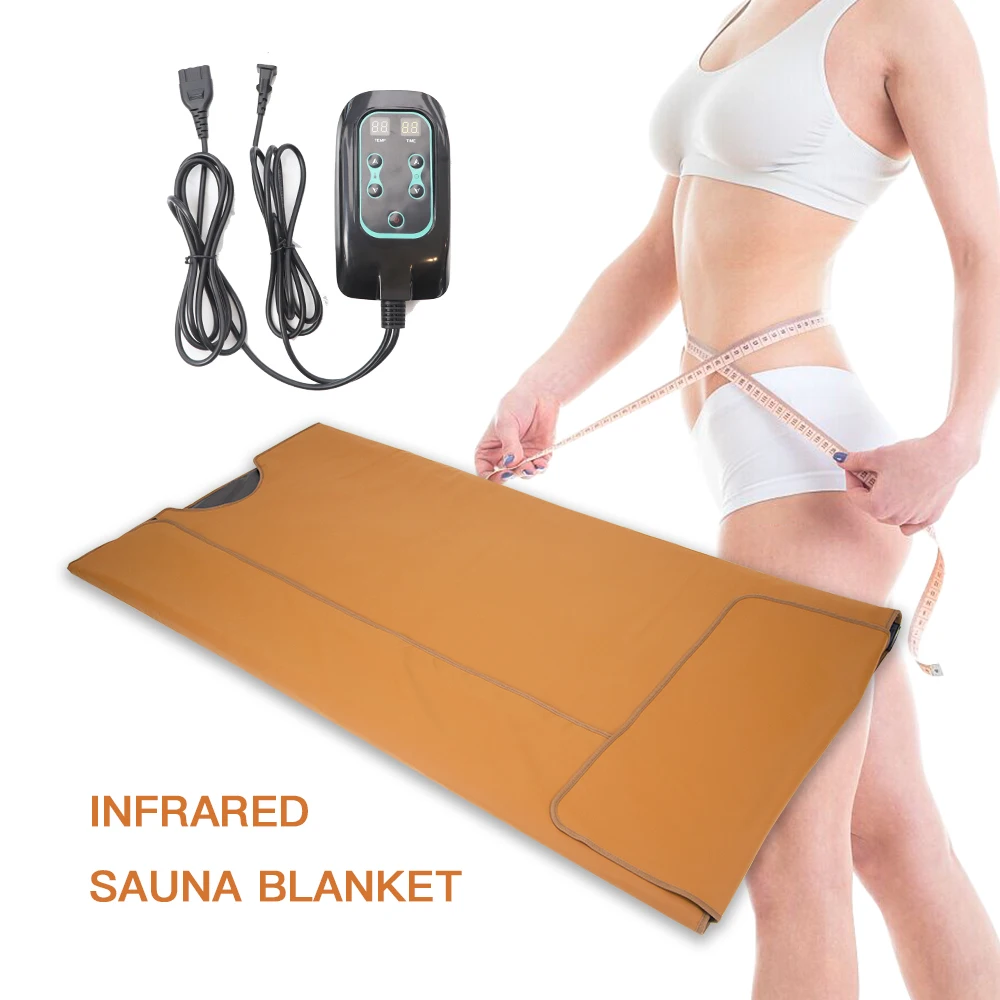 

2021Manta de sauna de infrarrojos lejanos Heating Therapy Body Massage Lymphatic new Far Infrared Sauna Blanket, Brown