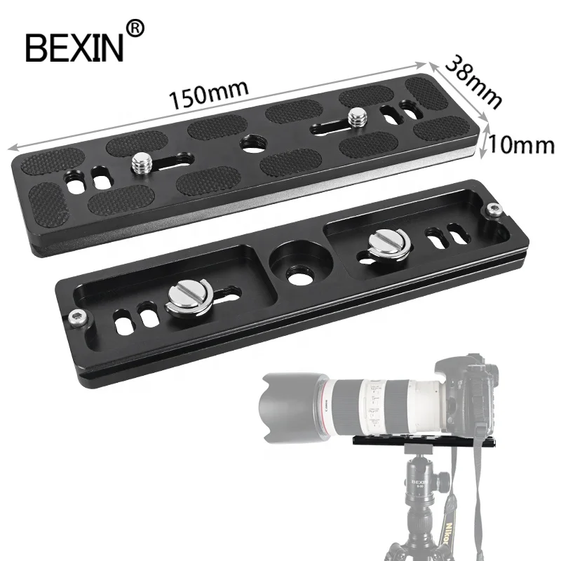 

BEXIN camera tripod long quick release plate quick clamp fast mount adapter board for arca swiss dslr camera tripod ball head, Black