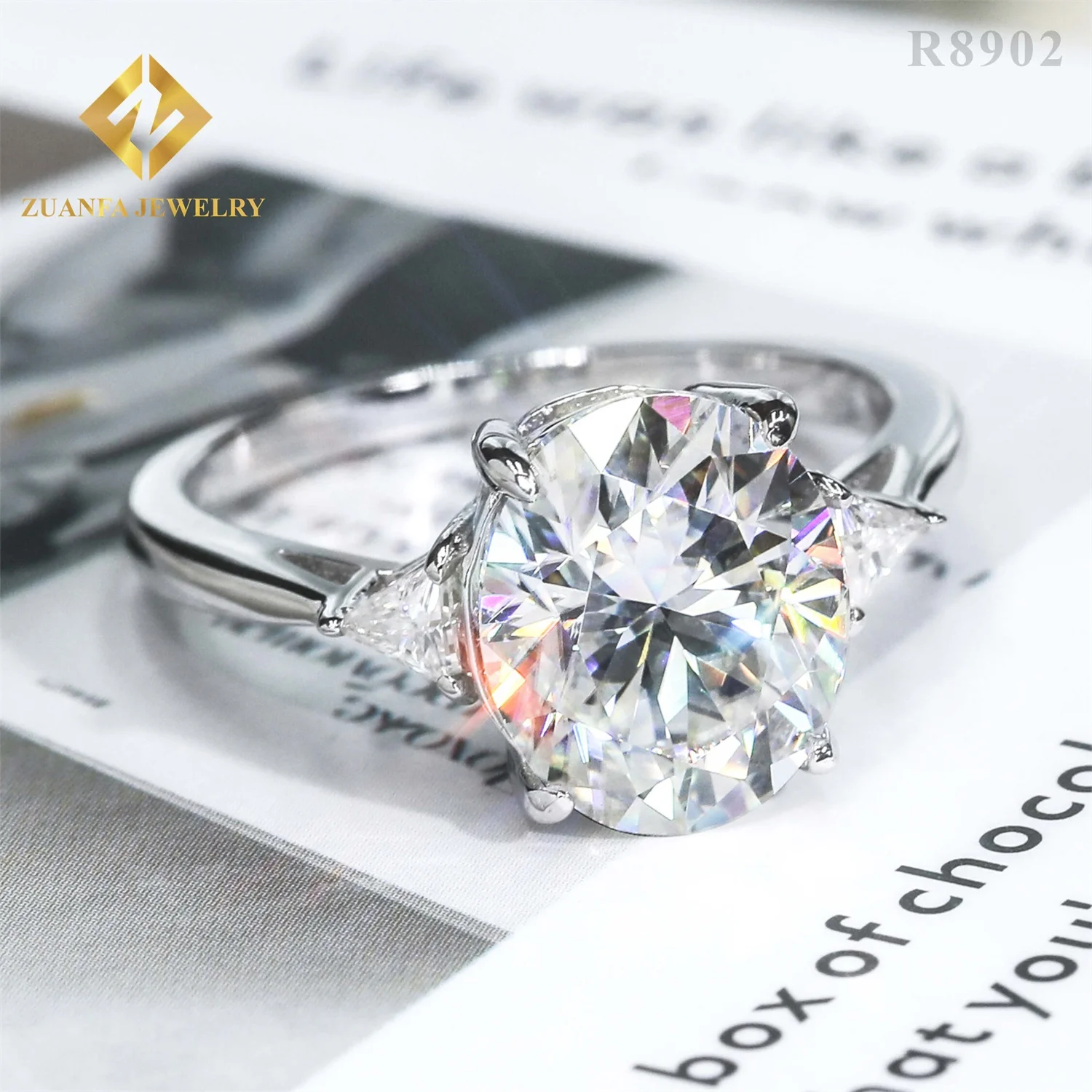 

Fire LoversBridal Wedding Jewelry Set 9*11mm 5Ct Crushed Oval VVS1 Moissanite 9k/14k/18k Real Solid Gold Engagement Ring Ladies