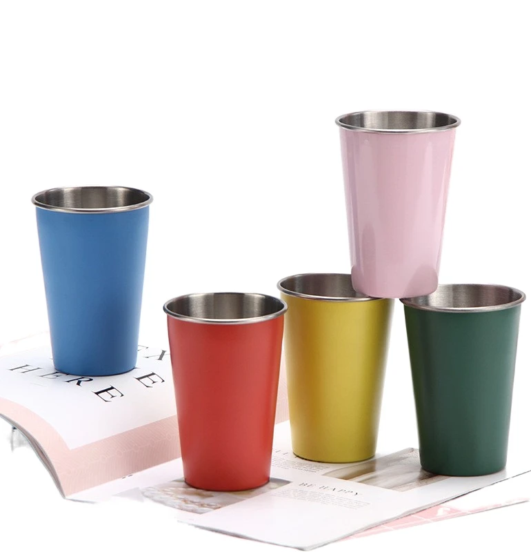 

500ml Stainless Steel 304 Drinking Drinkware Type and Straight Cup Type Stainless Steel Beer Cup